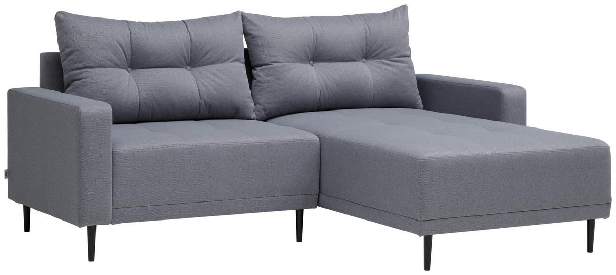 ECKSOFA Grau Webstoff  - Schwarz/Grau, MODERN, Holz/Textil (213/157cm) - Ti'me