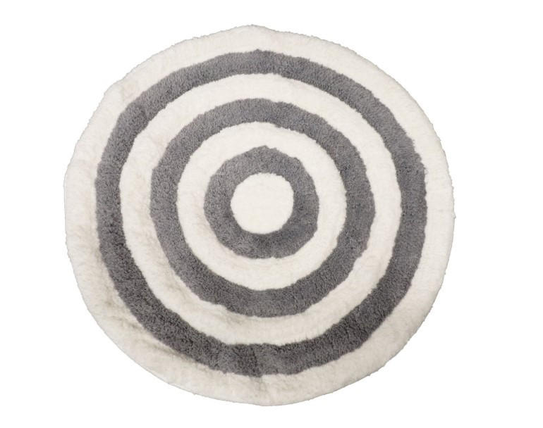 BADRUMSMATTA grå, vit 70 cm  - vit/grå, Klassisk, textil (70cm)