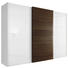 SCHIEBETÜRENSCHRANK 3 -türig Kernnussbaum furniert Nussbaumfarben, Weiß - Nussbaumfarben/Weiß, Design, Holz/Holzwerkstoff (302/229,6/67,7cm) - HÜLSTA