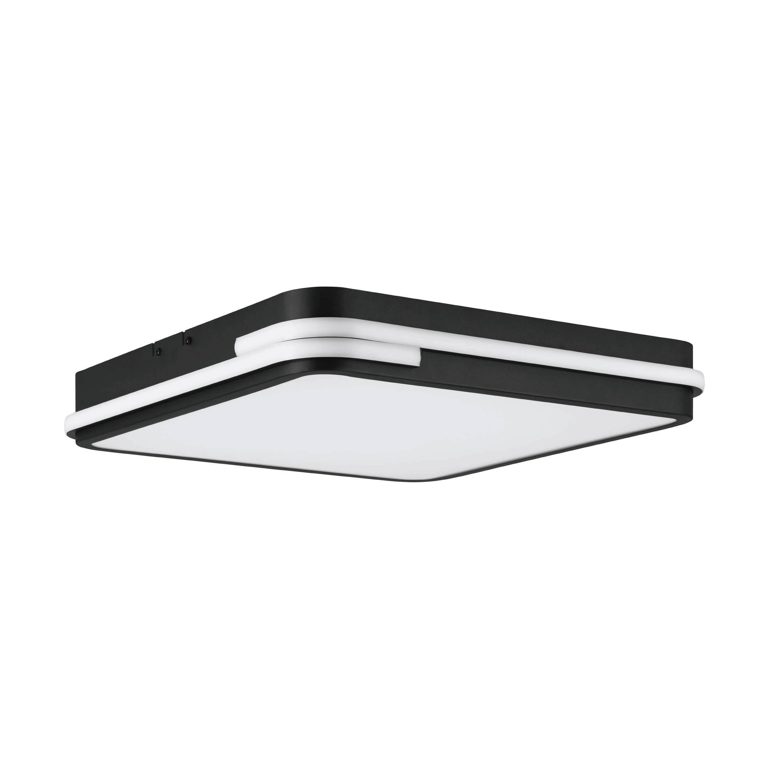 TAKLAMPA Genovese-Z 22 W 47/47/8 cm  - vit/svart, Design, metall/plast (47/47/8cm) - Eglo