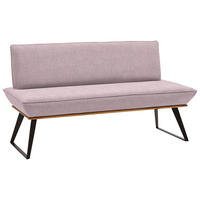 SITZBANK 160/87/64 cm Webstoff Rosa, Schwarz, Eichefarben Eiche massiv Metall  - Eichefarben/Schwarz, Design, Holz/Textil (160/87/64cm) - Voleo