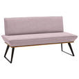 SITZBANK 160/87/64 cm Webstoff Rosa, Schwarz, Eichefarben Eiche massiv Metall  - Eichefarben/Schwarz, Design, Holz/Textil (160/87/64cm) - Voleo