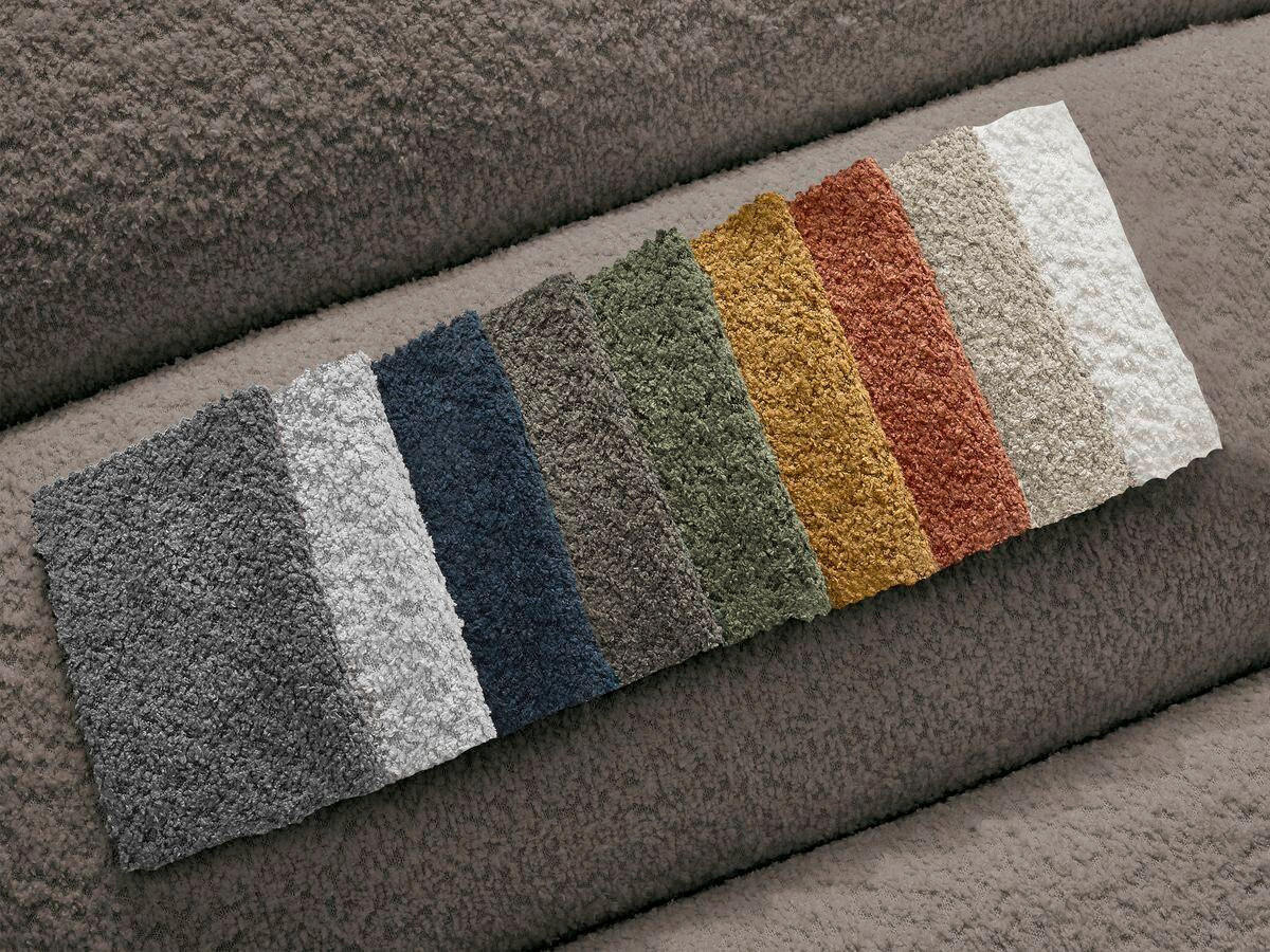 ECKSOFA Ottomane rechts  ANNECY Taupe Bouclé  - Taupe/Schwarz, MODERN, Kunststoff/Textil (262/170cm)