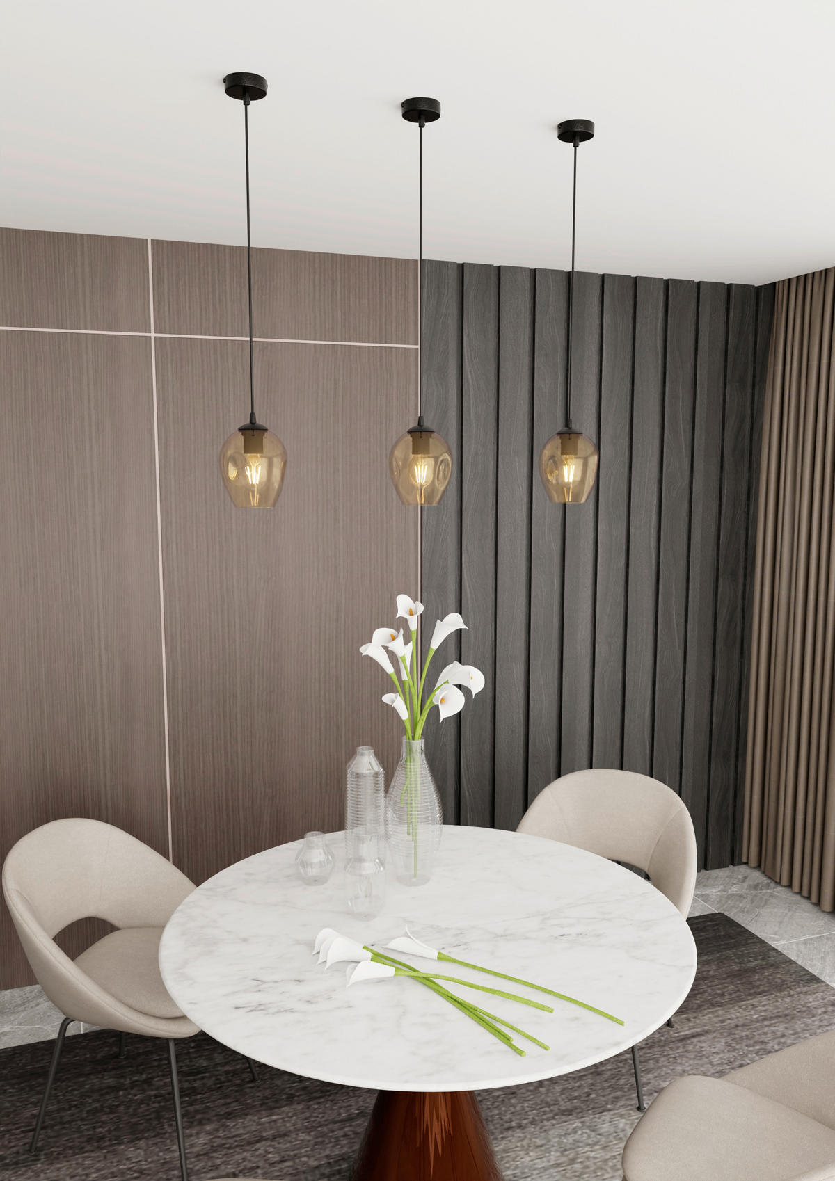 HÄNGELEUCHTE  14/14/100 cm    - Schwarz, KONVENTIONELL, Glas/Metall (14/14/100cm)