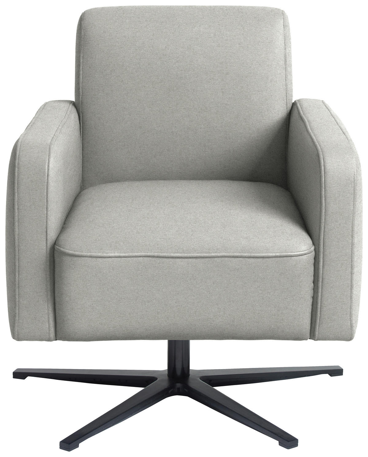 DESIGNSESSEL Flachgewebe Hellgrau  - Hellgrau/Schwarz, Design, Textil/Metall (73/84/82cm) - Johann Jakob