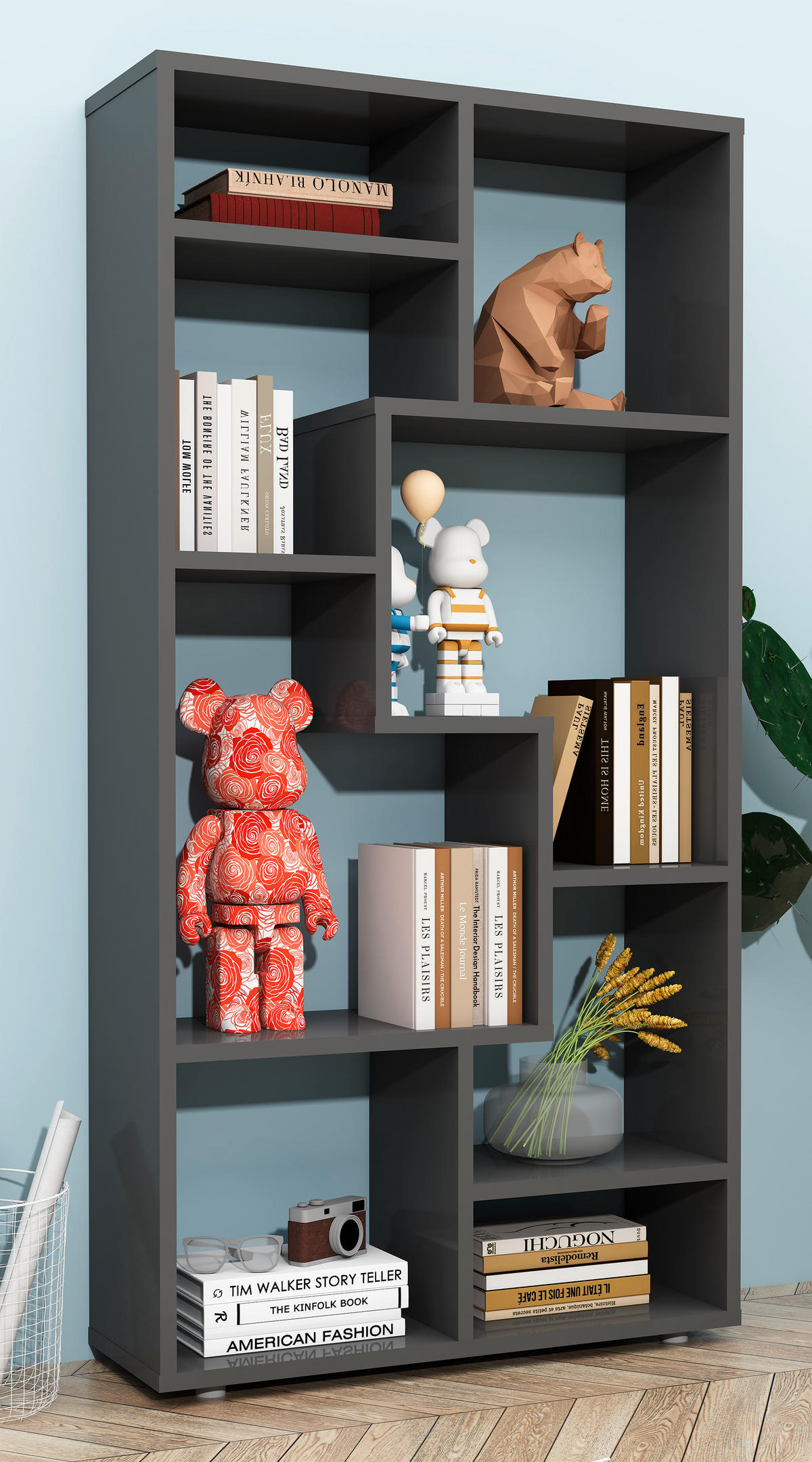 REGAL Anthrazit  - Anthrazit/Grau, MODERN, Holzwerkstoff/Kunststoff (58/116/20cm) - MID.YOU