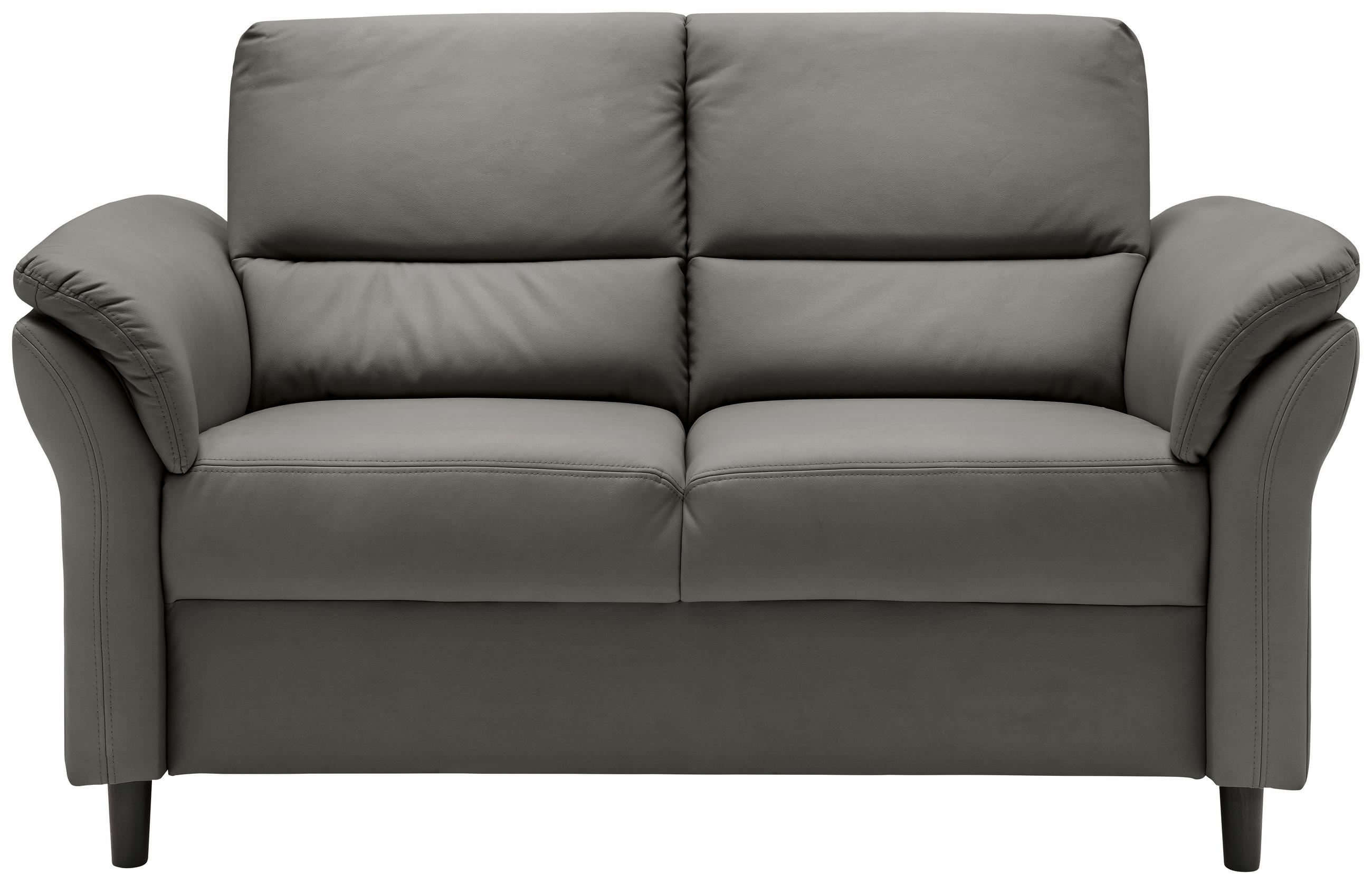 2-SITZER-SOFA in Lederlook Grau  - Schwarz/Grau, Modern, Holz/Textil (147/90/89cm) - Livetastic