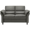 2-SITZER-SOFA in Lederlook Grau  - Schwarz/Grau, Modern, Holz/Textil (147/90/89cm) - Livetastic