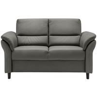 2-SITZER-SOFA in Lederlook Grau  - Schwarz/Grau, Modern, Holz/Textil (147/90/89cm) - Livetastic