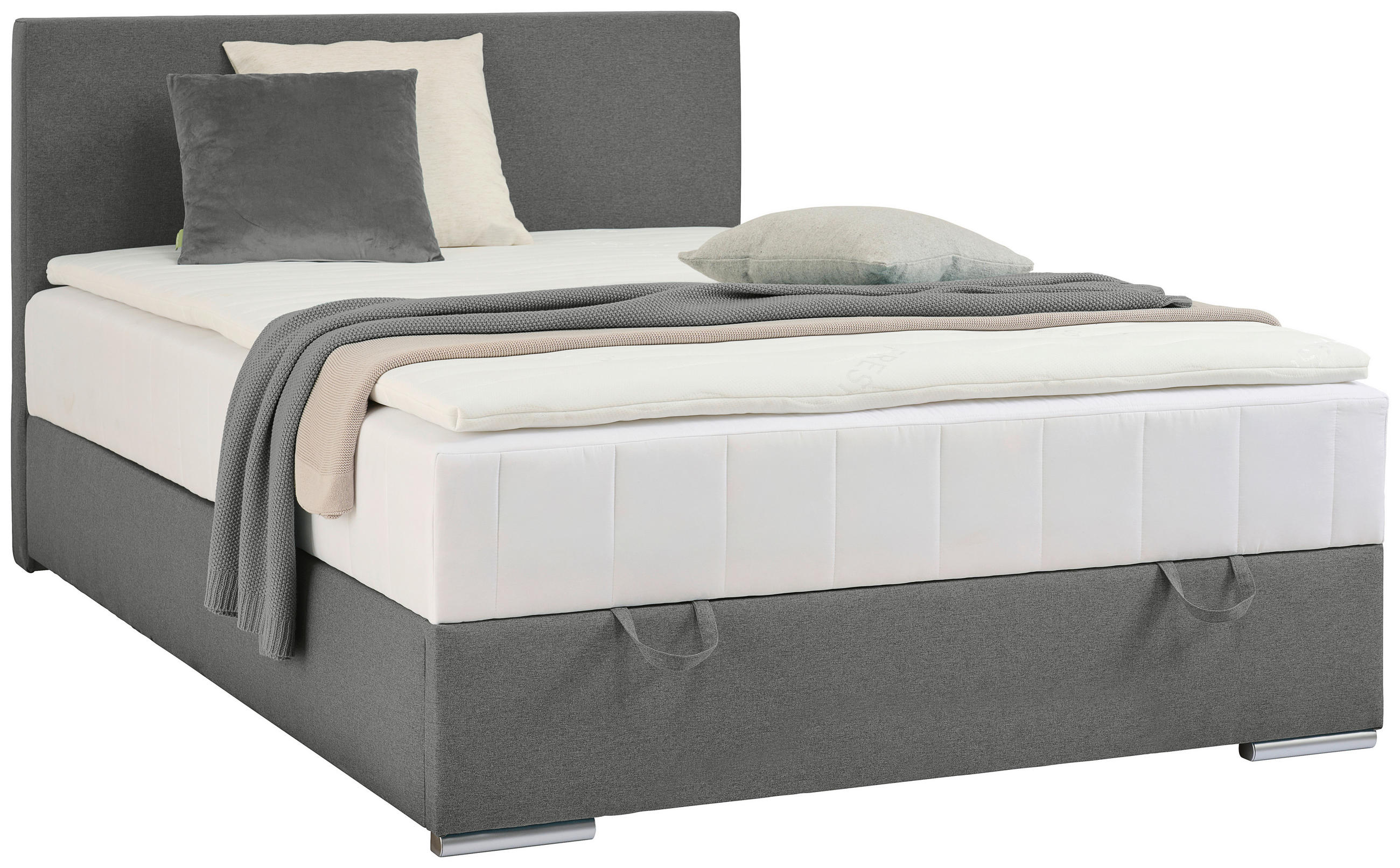 BOXBETT 90/200 cm  in Grau  - Chromfarben/Grau, KONVENTIONELL, Kunststoff/Textil (90/200cm) - Boxxx