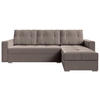 ECKSOFA  in Samt Taupe  - Taupe/Chromfarben, KONVENTIONELL, Kunststoff/Textil (233/140cm) - Carryhome