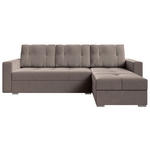 ECKSOFA  in Samt Taupe  - Taupe/Chromfarben, KONVENTIONELL, Kunststoff/Textil (233/140cm) - Carryhome