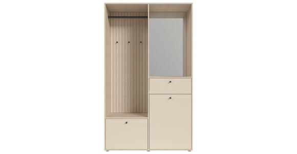 GARDEROBE 4-teilig  in 120/200/50 cm  - Kaschmir/Eichefarben, Design, Glas/Holzwerkstoff (120/200/50cm) - Xora