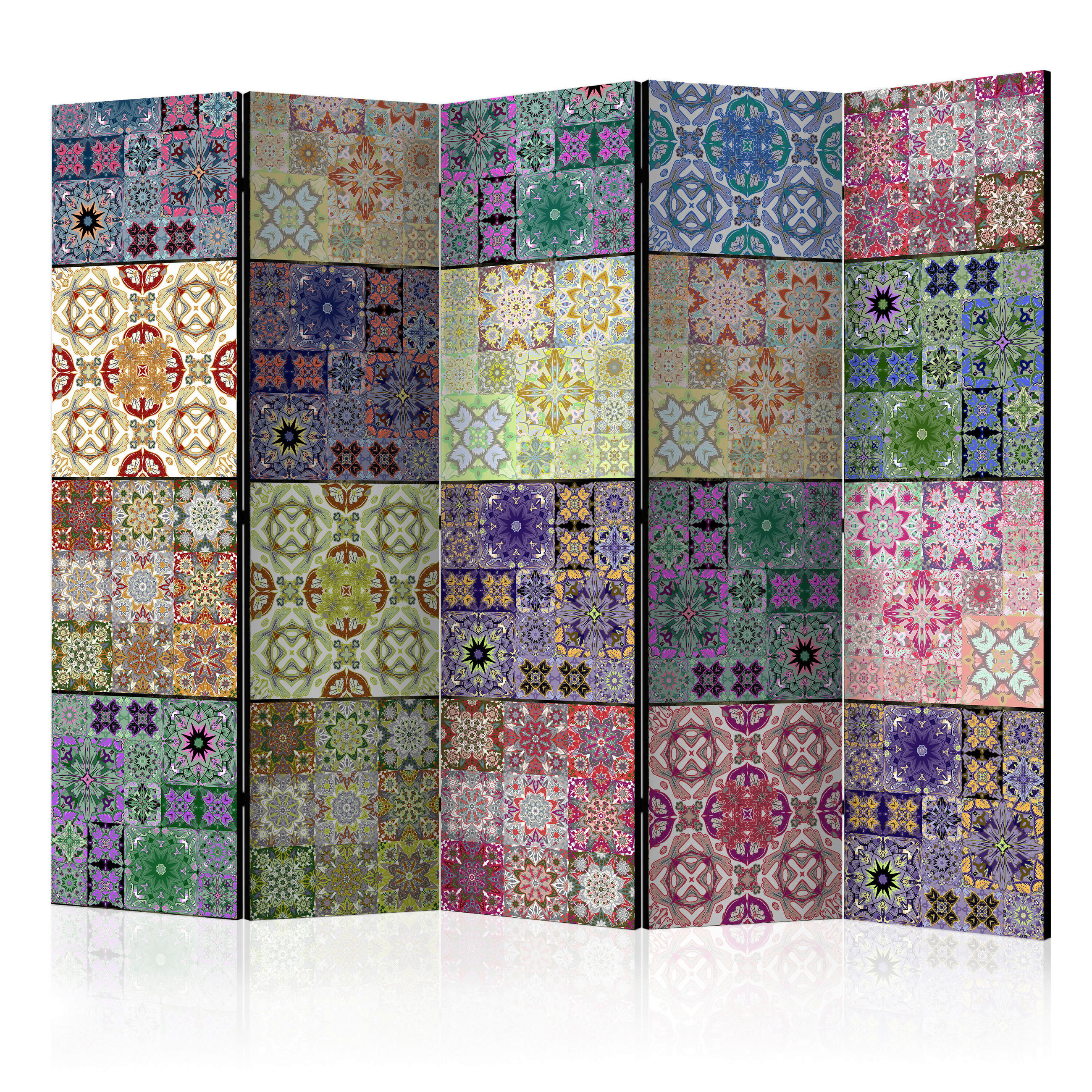 SKÄRMVÄGG  i trä, plast, textil  multicolor  - multicolor, Basics, trä/textil (225/172/3cm) - artgeist