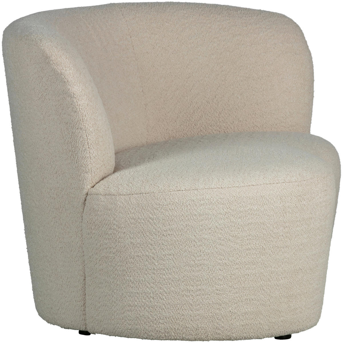 RÉCAMIERE Stone in Bouclé Creme  - Creme/Schwarz, MODERN, Kunststoff/Textil (112/73/80cm) - Livetastic