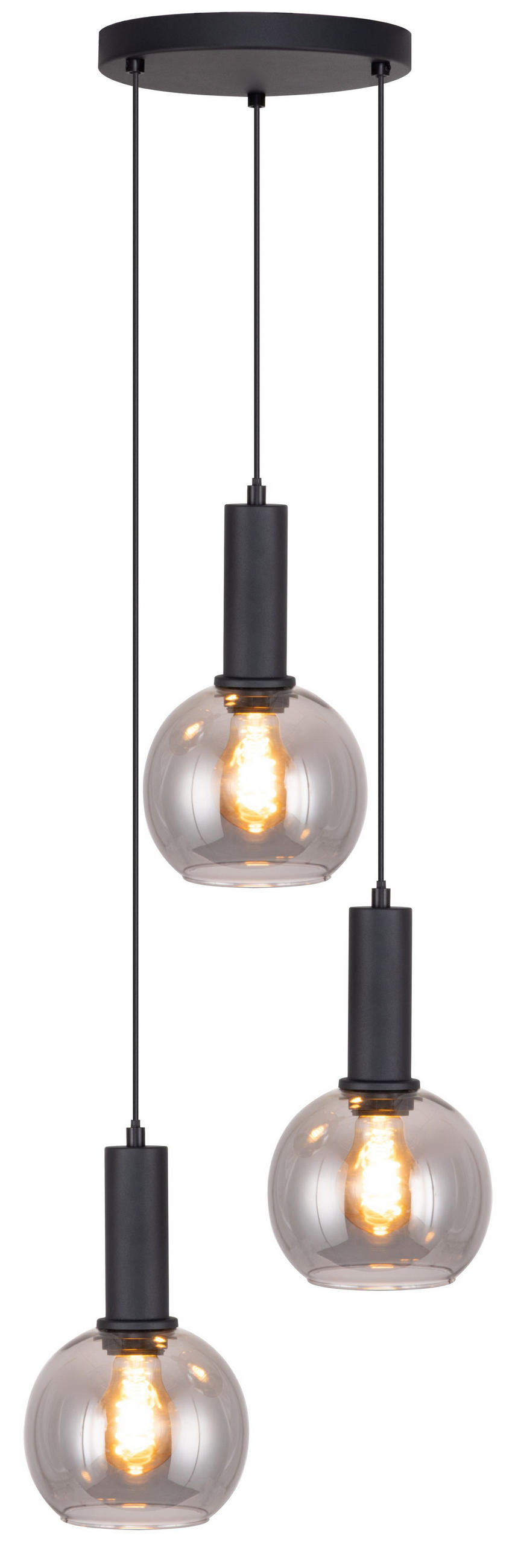 LUSTER  25/120 cm      - crna, Trendi, staklo/metal (25/120cm) - Novel