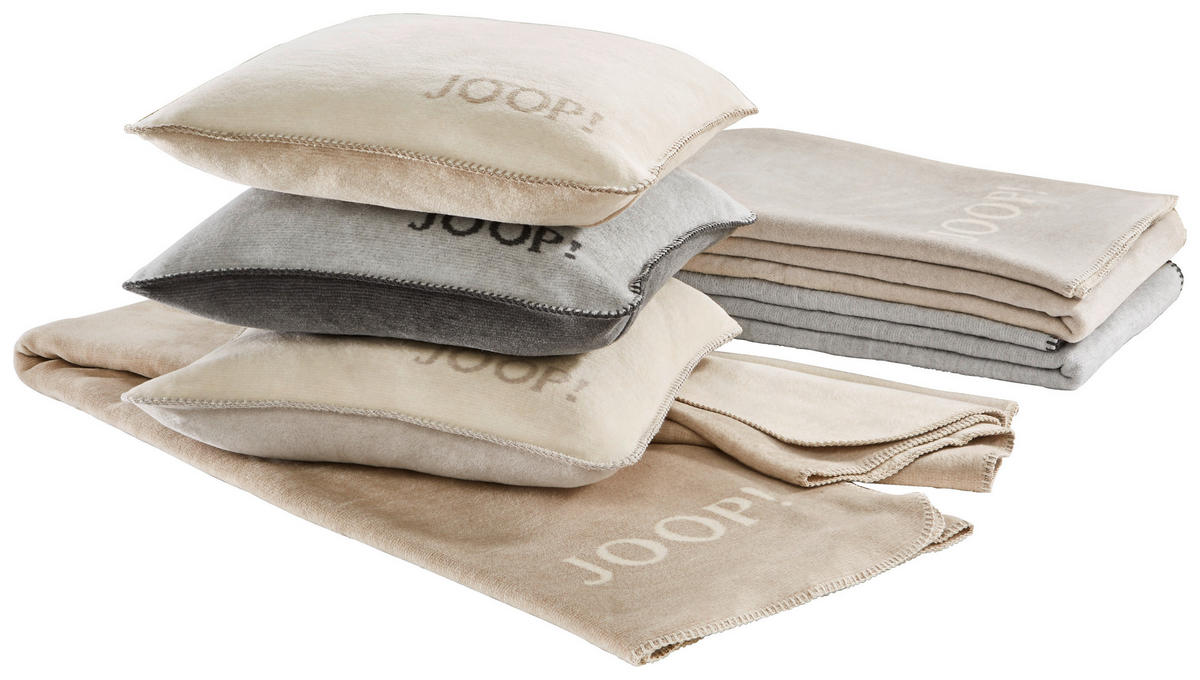 WOHNDECKE MELANGE DOUBLEFACE 150/200 cm  - Naturfarben/Olivgrün, Design, Textil (150/200cm) - Joop!