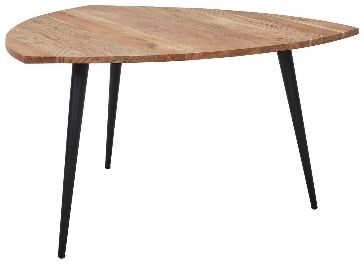 JEDÁLENSKÝ STÔL, akácia, čierna, farba akácie, 137/137/76 cm - čierna/farba akácie, Modern, kov/drevo (137/137/76cm) - Livetastic