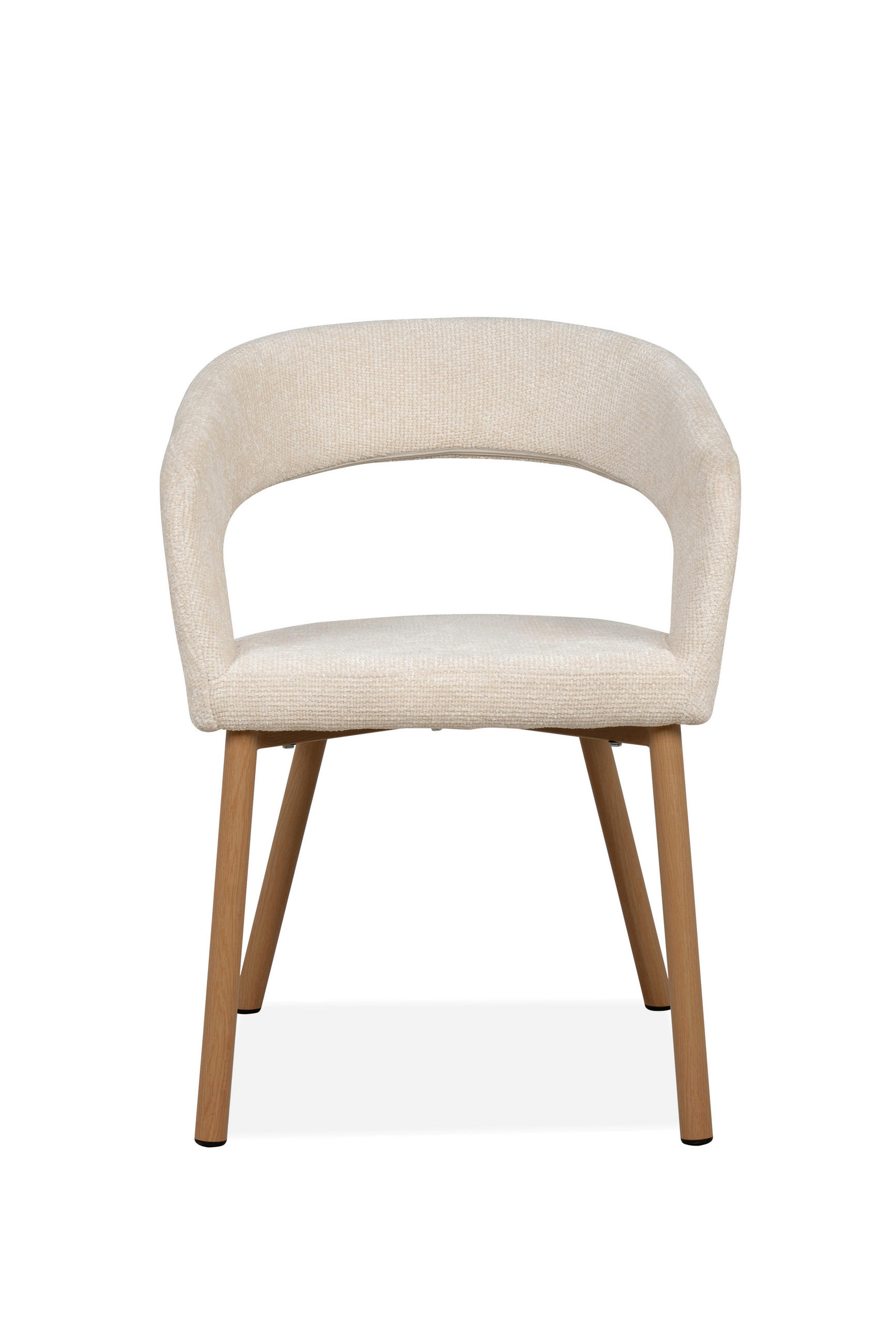 Thumbnail - Mid.you Stuhl, Braun, Weiß, Metall, Textil, rund, 57x78x61 cm, Esszimmer, Stühle, Esszimmerstühle, Vierfußstühle