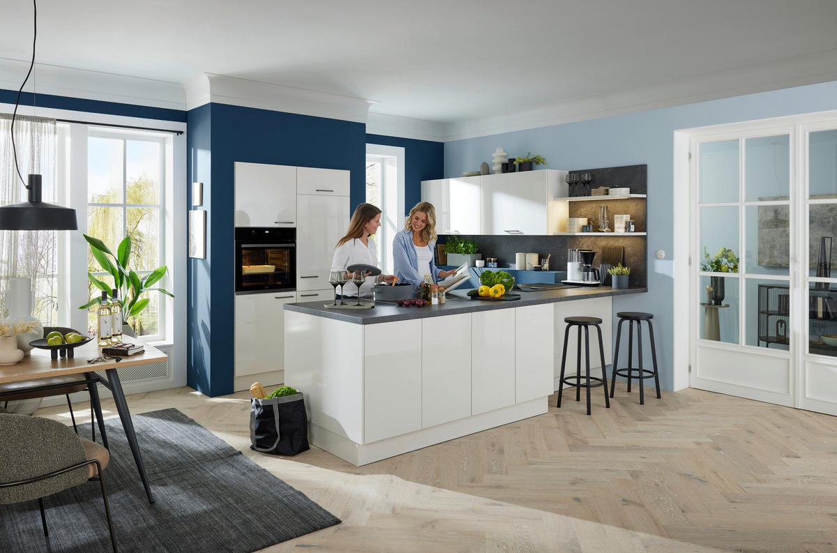EINBAUKÜCHE ULTRA GLISS  - Weiß, Design, Holzwerkstoff - Novel