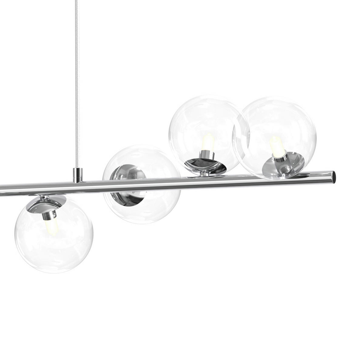 PENDELLEUCHTE 105/27/150 cm  - Chromfarben, Design, Glas/Metall (105/27/150cm)