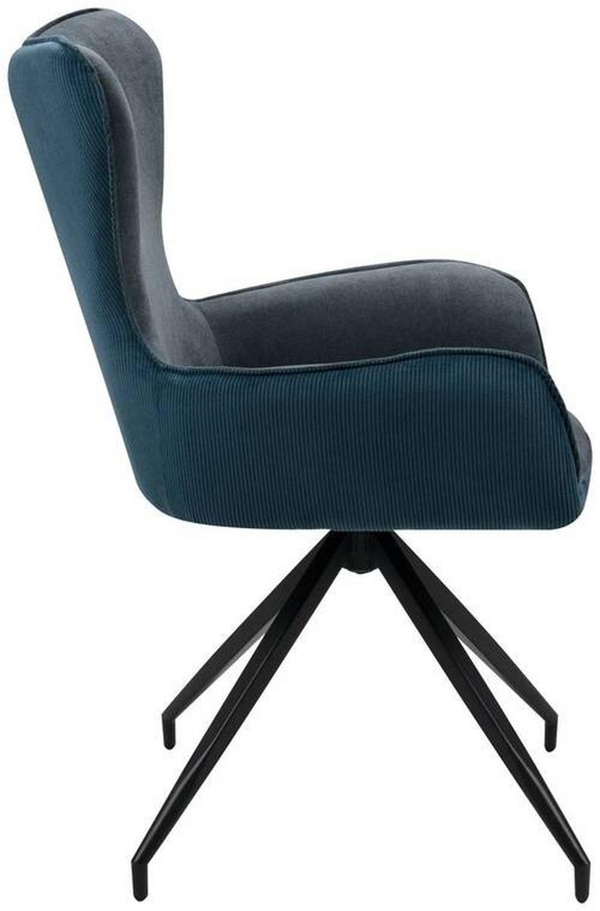 STUHL  Sitzfläche 360° drehbar Cord  - Dunkelgrau/Schwarz, MODERN, Textil/Metall (57/93/64cm) - MID.YOU