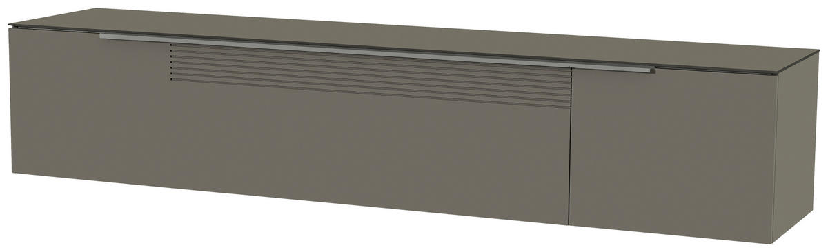 LOWBOARD  in 210/41/45 cm  - Alufarben/Grau, Design, Glas/Holzwerkstoff (210/41/45cm) - Moderano