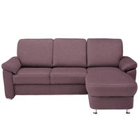 ECKSOFA in Flachgewebe Violett  250/163 cm  - Chromfarben/Violett, KONVENTIONELL, Textil/Metall (250/163cm) - Beldomo System