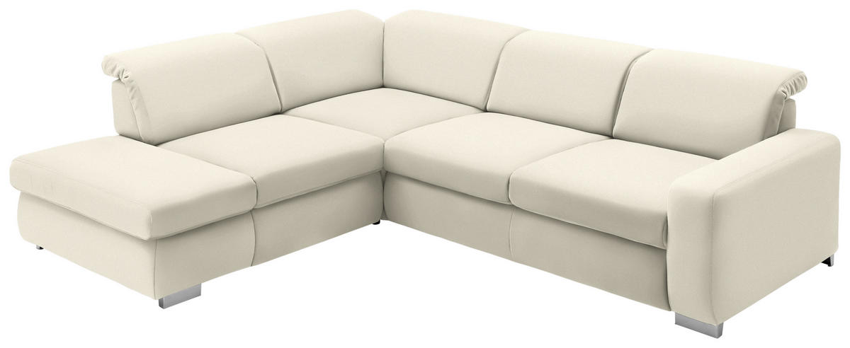 ECKSOFA in Webstoff Naturfarben  - Alufarben/Naturfarben, Design, Textil (260/301cm) - Beldomo Style