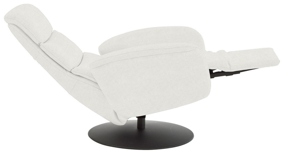RELAXSESSEL in Leder Weiss  - Weiss/Schwarz, Design, Leder/Metall (76/108/86cm) - Dieter Knoll