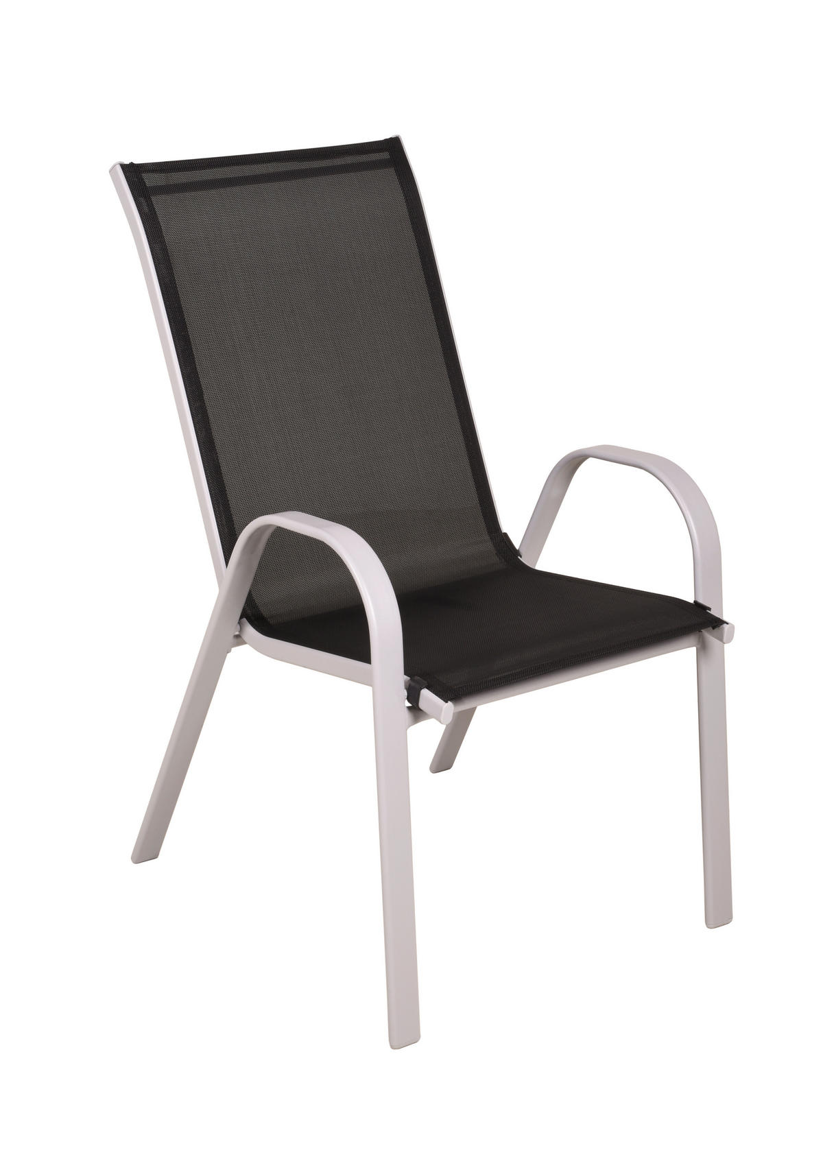 GARTENSTUHL-SET Stahl Grau, Schwarz  - Schwarz/Grau, MODERN, Kunststoff/Metall (55/94/73cm) - Gardenson