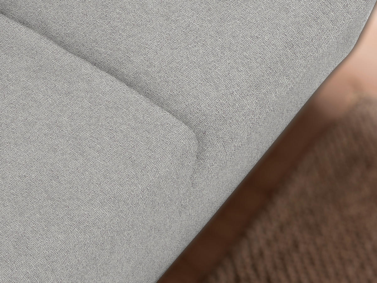 3-SITZER-SOFA in Flachgewebe Hellgrau  - Chromfarben/Hellgrau, Design, Textil/Metall (195/83/85cm) - Xora
