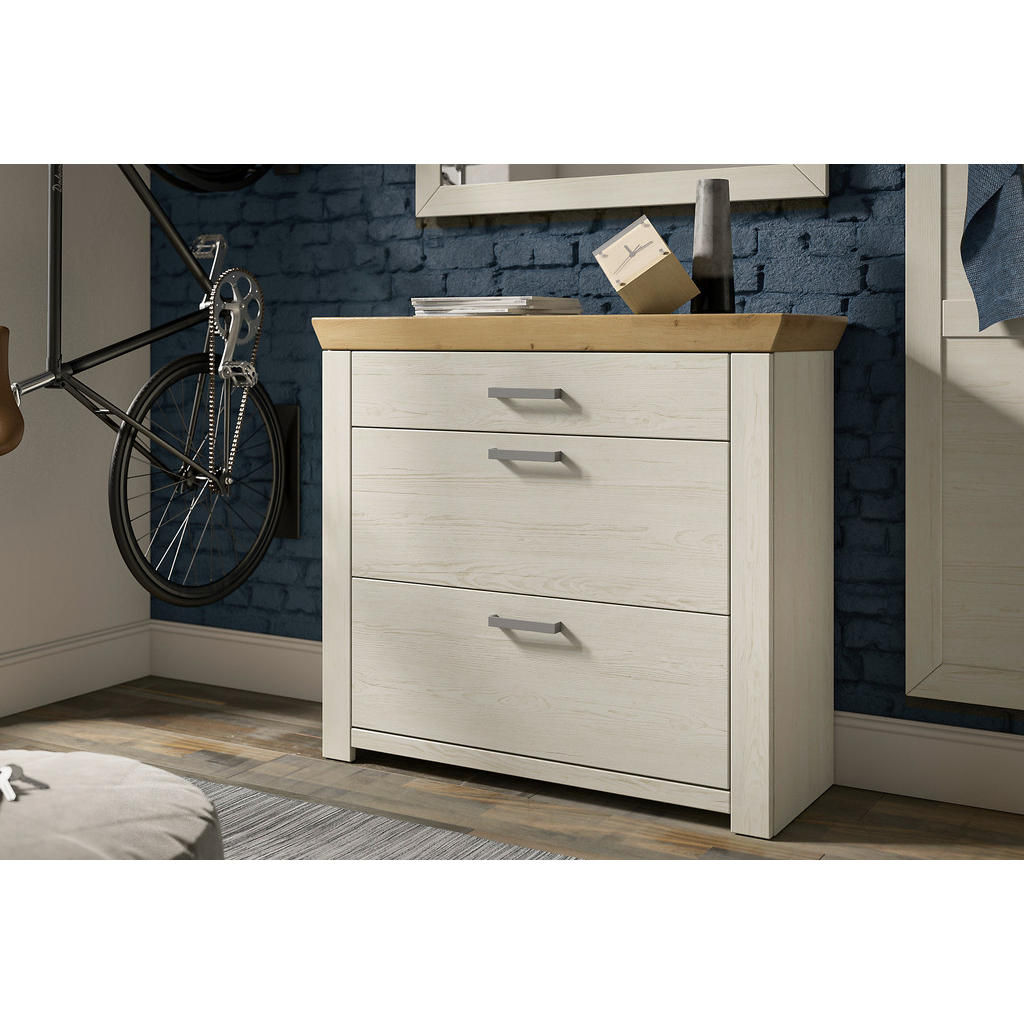 Thumbnail - SetOne by Musterring Schuhschrank, Eiche, Pinien, Holzwerkstoff, 2 Fächer, 1 Schubladen, 105x93.4x42.2 cm, Typenauswahl,...