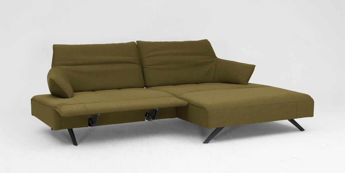 ECKSOFA in Struktur Hellgrün  - Anthrazit/Hellgrün, Design, Textil/Metall (276/165cm) - Himolla