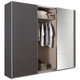 SCHWEBETÜRENSCHRANK  in Dunkelgrau  - Chromfarben/Dunkelgrau, Design, Glas/Holzwerkstoff (270/230/62cm) - Xora