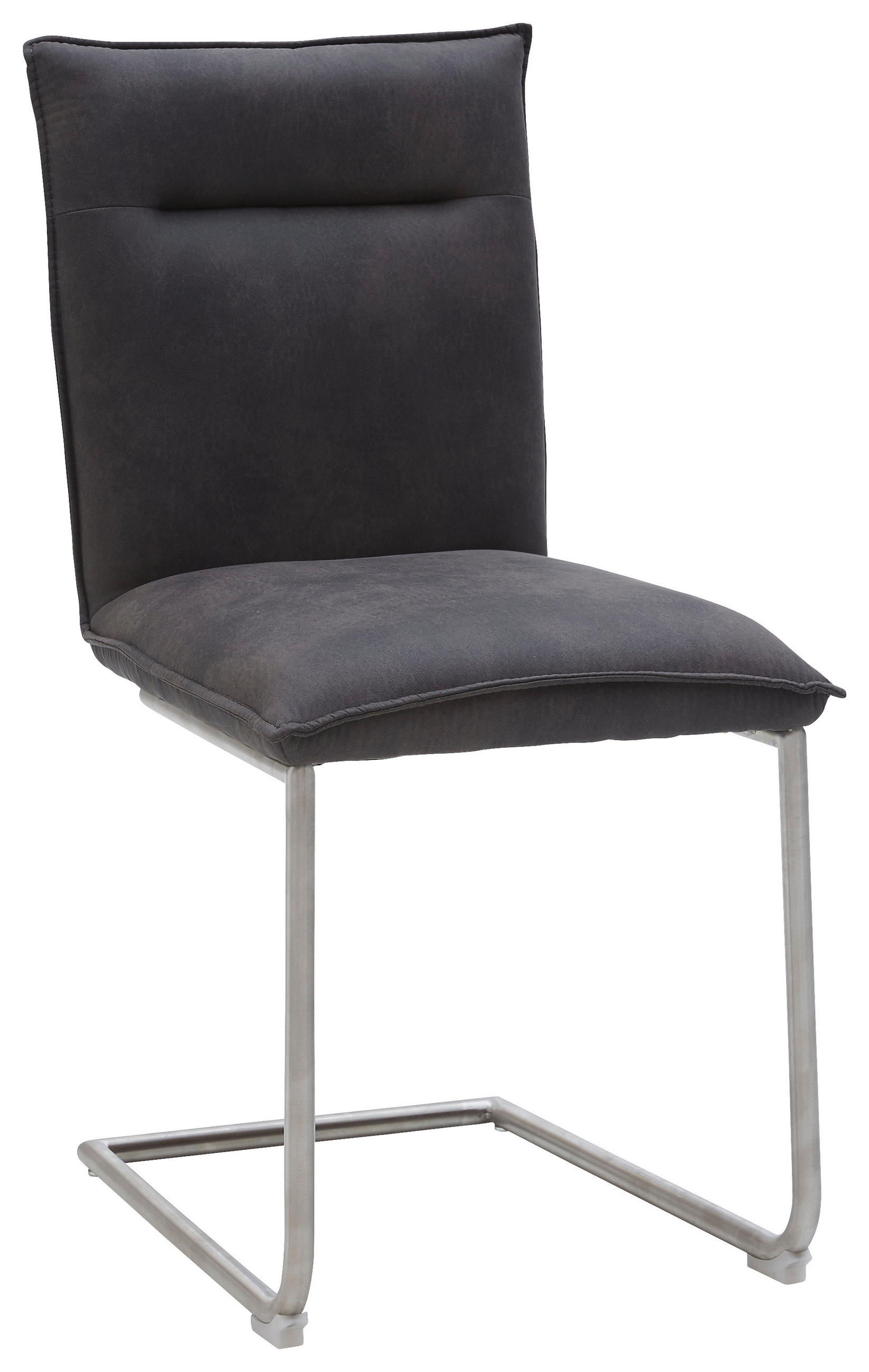SCHWINGSTUHL  Beinauswahl, Stoffauswahl, Typenauswahl, Gestellauswahl Mikrofaser  Anthrazit, Edelstahlfarben  - Edelstahlfarben/Anthrazit, Design, Textil/Metall (47/87/62cm) - Valnatura