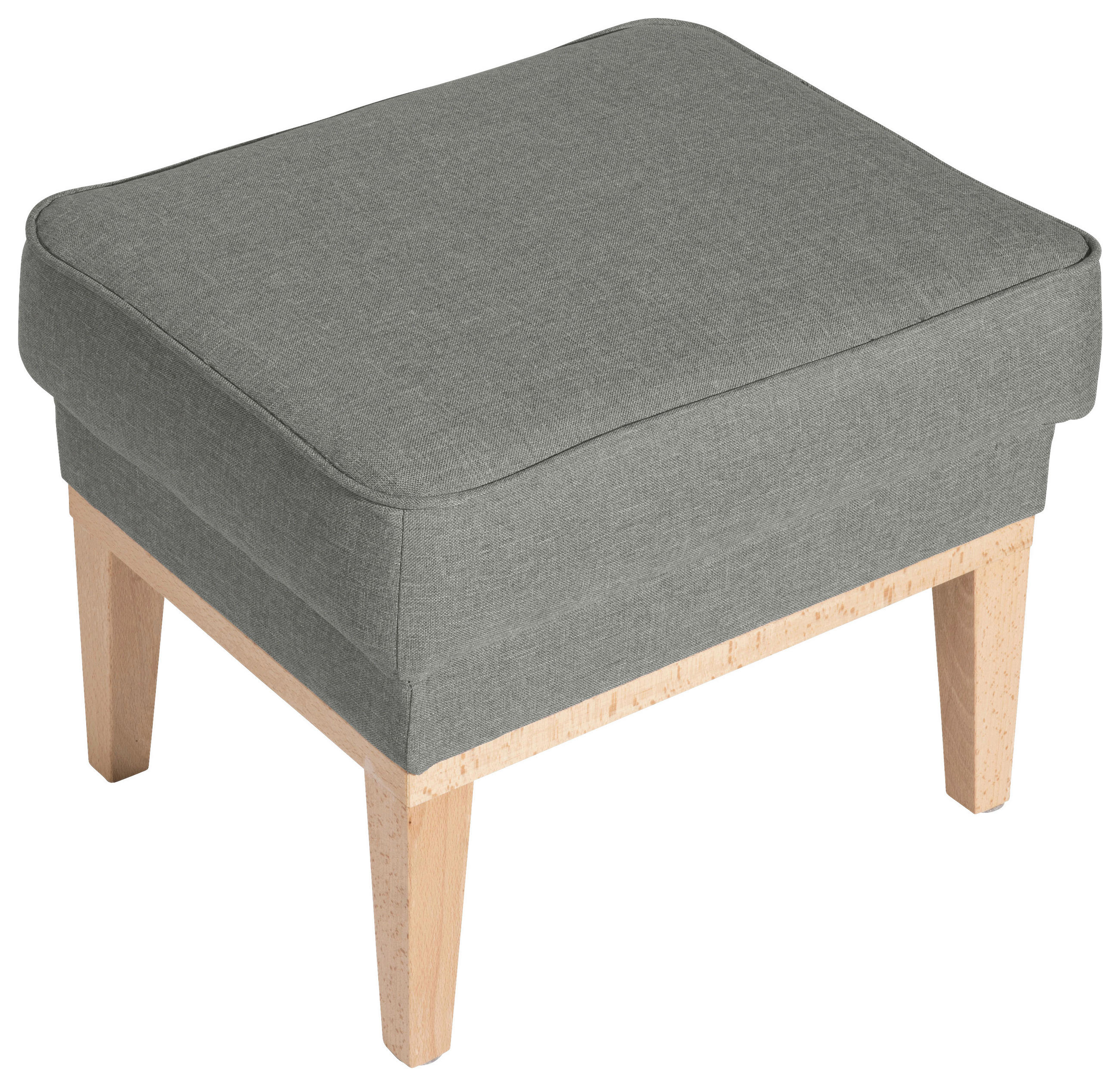 HOCKER Textil Hellgrau  - Hellgrau/Naturfarben, Konventionell, Holz/Textil (50/41/41cm) - Max Winzer