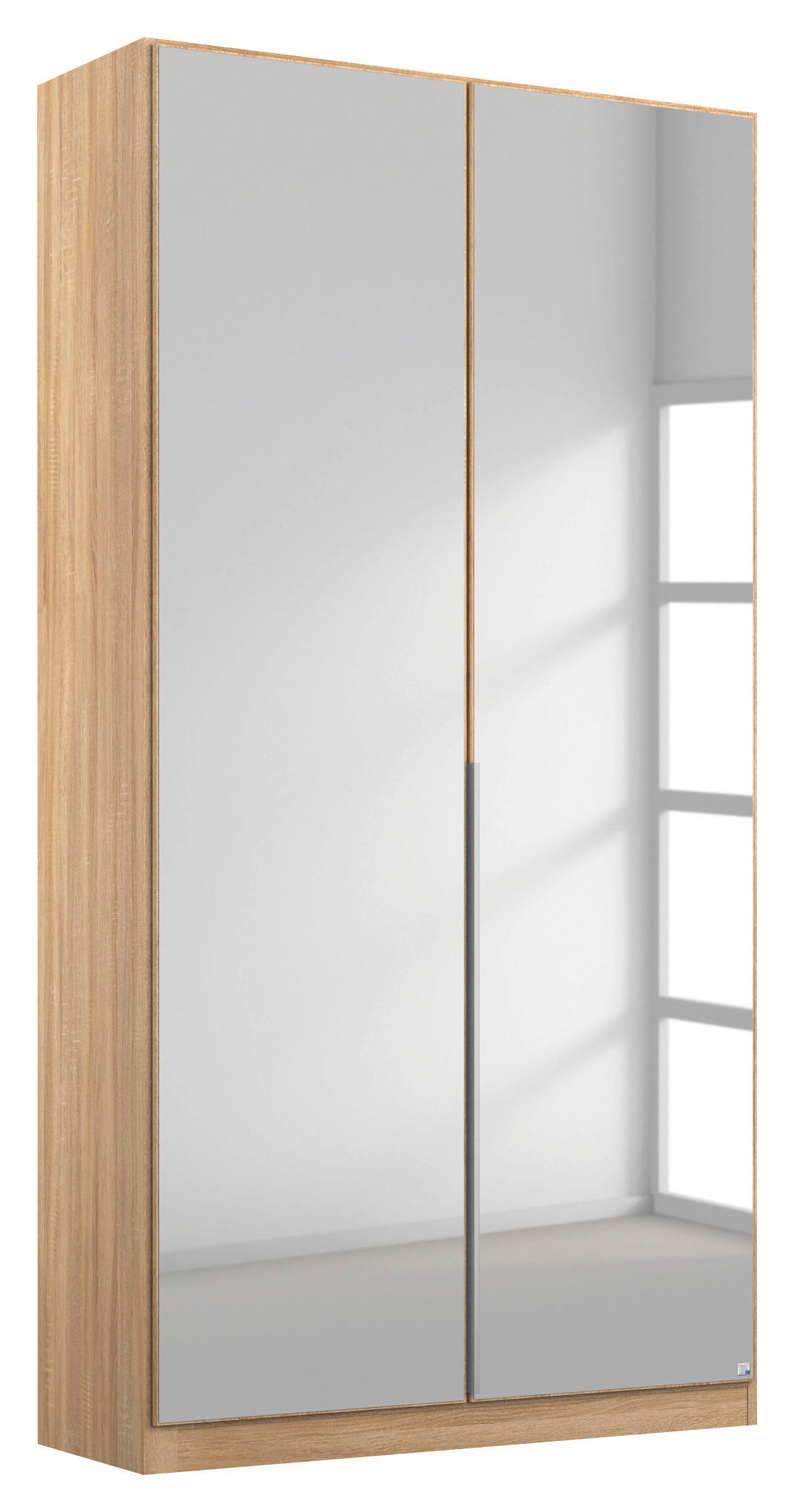 NYÍLÓAJTÓS SZEKRÉNY Sonoma tölgy, ezüst  - ezüst/Sonoma tölgy, Modern, faalapú anyag/fém (91/229/54cm) - Rauch Möbel