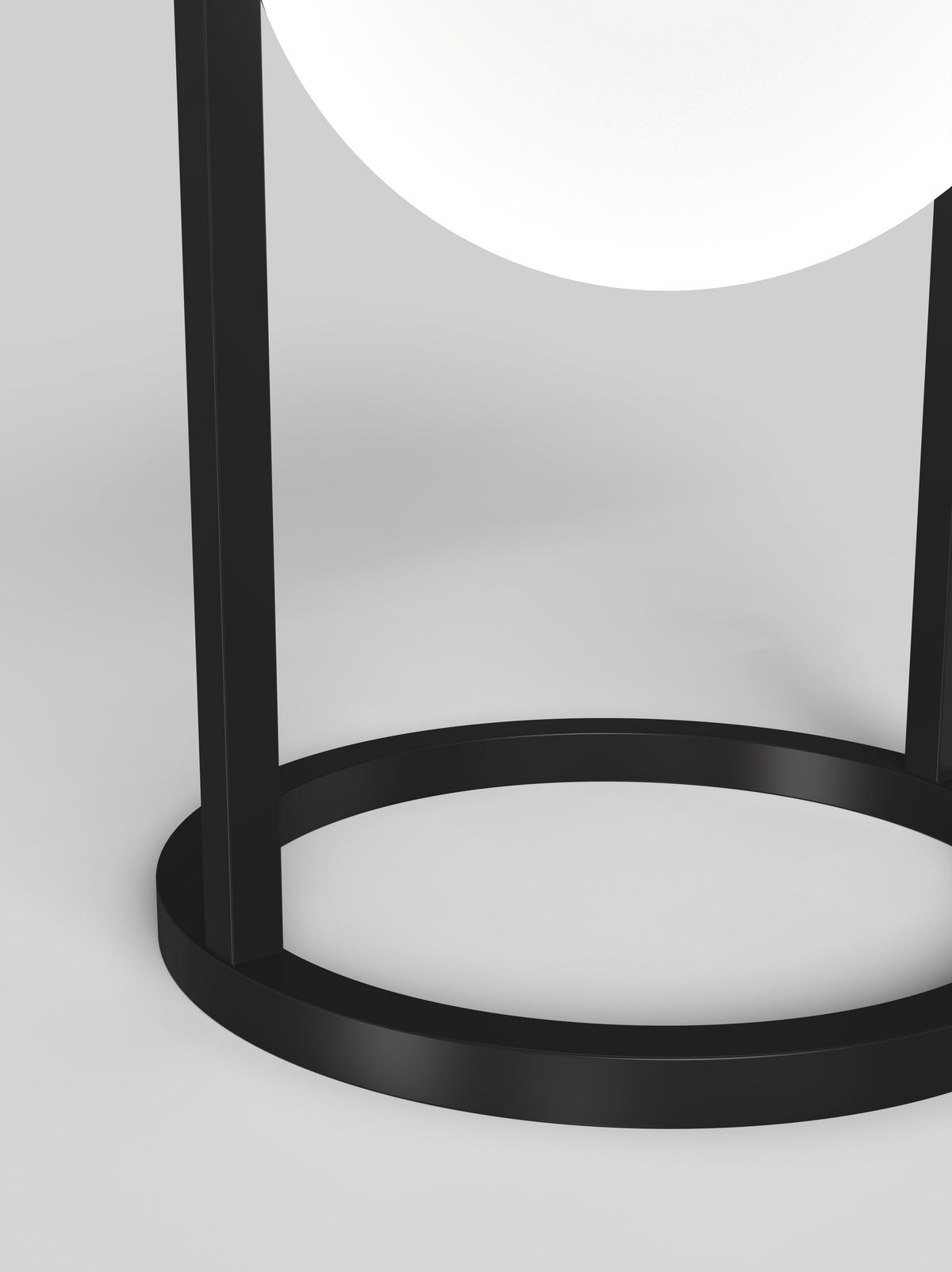 STOLNÁ LED LAMPA, dotykový stmievač, 18,5/32 cm  - čierna, Basics, kov/sklo (18,5/32cm)
