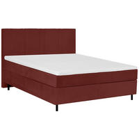 BOXSPRINGBETT 120/200 cm  in Bordeaux  - Bordeaux/Schwarz, Design, Textil/Metall (120/200cm) - Welnova