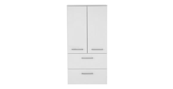 MIDISCHRANK 60/121/33 cm - Chromfarben/Weiß, Design, Glas/Holzwerkstoff (60/121/33cm) - Dieter Knoll