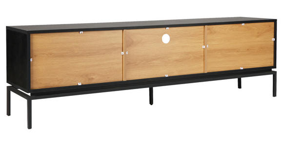 LOWBOARD in 180/55/40 cm - Schwarz/Naturfarben, Design, Holzwerkstoff (180/55/40cm) - Xora