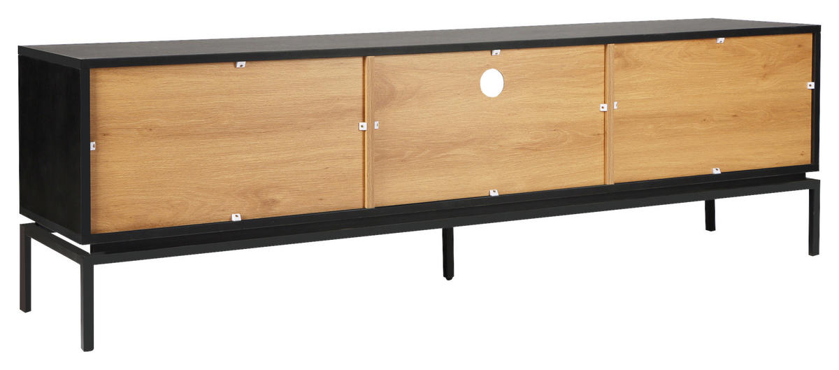 TV-SZEKRÉNY 180/55/40 cm  - fekete/natúr, Design, faalapú anyag (180/55/40cm) - Xora