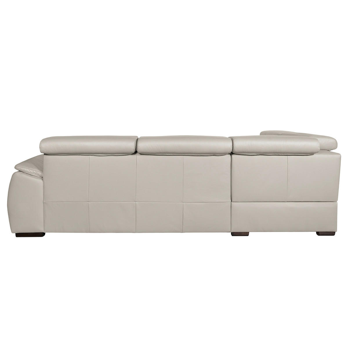 ECKSOFA  in Echtleder Platinfarben  - Platinfarben/Wengefarben, Design, Leder/Holz (211/265cm) - Livetastic