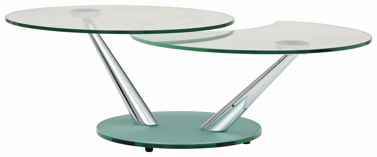COUCHTISCH in Metall, Glas 80-128/80/40 cm  - Chromfarben, Design, Glas/Metall (80-128/80/40cm)