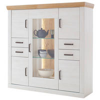 HIGHBOARD  in 142/142/40 cm  - Eichefarben/Graphitfarben, Design, Glas/Holzwerkstoff (142/142/40cm) - MID.YOU