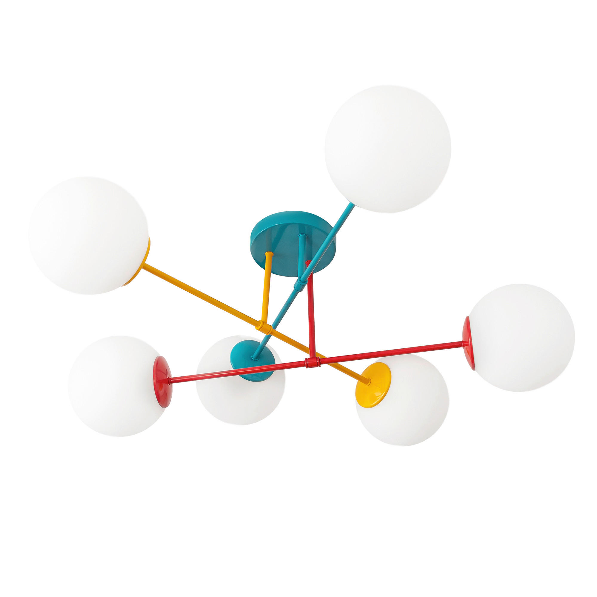 KINDERDECKENLEUCHTE 76/76/31 cm   - Multicolor, LIFESTYLE, Glas/Metall (76/76/31cm)