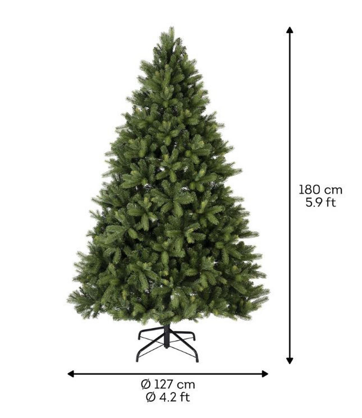 NOVOGODIŠNJA JELKA - zelena, Osnovno, metal/plastika (127/180cm) - X-Mas
