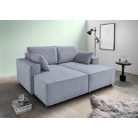 BIGSOFA in Chenille Hellblau  - Schwarz/Hellblau, Modern, Kunststoff/Textil (188/86/154cm) - Livetastic