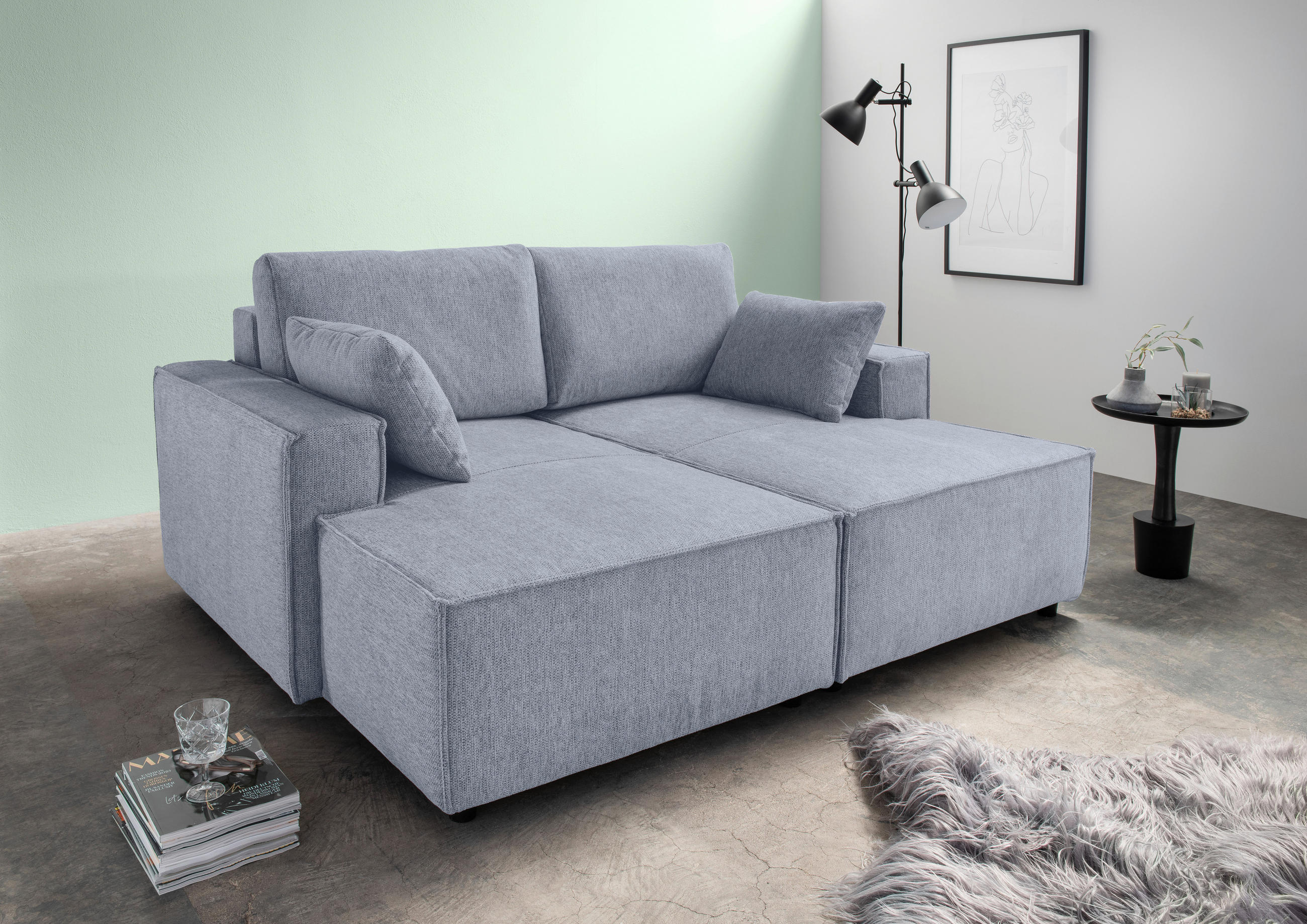 Livetastic Bigsofa Grau 188x86x154 cm